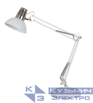 Светильник KD-431A С71 настол. Berlin 1хE27 40Вт 230В бел.+хром Camelion 13088