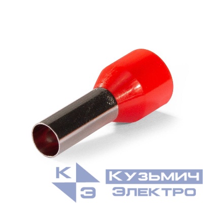 Наконечник штыревой втулочный изолированный НШВИ 10-12 ЕВРО красн. КВТ 103207