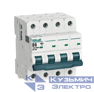 Выключатель автоматический модульный 4п D 6А 10кА ВА-105 DEKraft 13235DEK