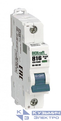Выключатель автоматический модульный 1п B 16А 10кА ВА-105 DC DEKraft 13355DEK