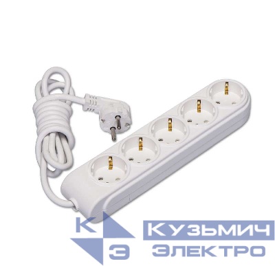 Удлинитель 5х5м с заземл. 16А IP20 защ. шторки Makel N5210063
