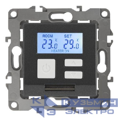 Терморегулятор универсальный 12-4111-12 230В-Imax16А графит ЭРА Б0031277