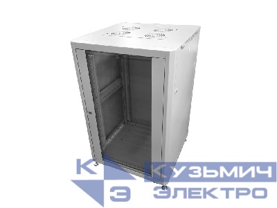 Шкаф напольный 19" Netko 32U серия Optima (600х600х1577), передняя дверь стекло, серый, разобранный (упакован в 2 коробки)