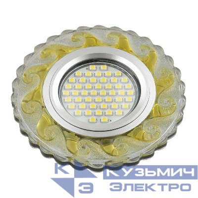 Светильник DLS-L139 GU5.3 GLASSY/GOLD GU5.3 встраив. доп. светодиод. подсветка 3Вт без лампы стекло Fametto UL-00003872