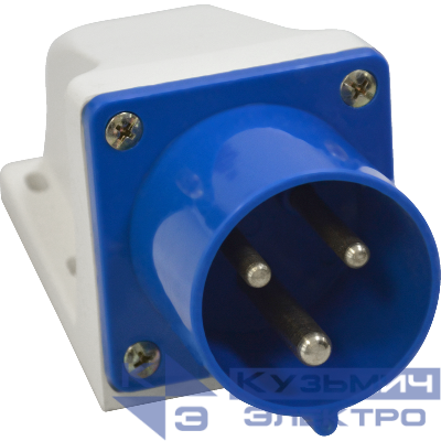 Вилка 523 32А 6h 220AC 2P+PE IP44 для монтажа на поверхность КЭАЗ 241216