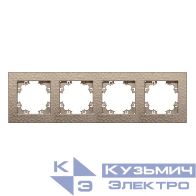 Рамка 4-м Афина фактурная универс. шампань Universal A10046-Br
