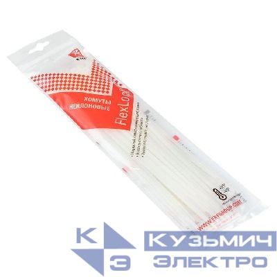 Хомут P6.6 3.6х200 FlexLock стандартный бел. (уп.100шт) PROxima EKF plc-fl-ctsw-3.6x200
