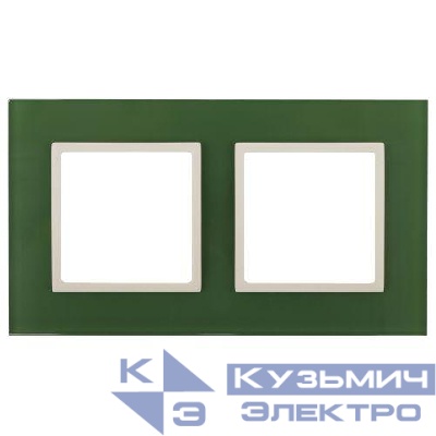 Рамка 2-м 14-5102-27 стекло Elegance зел.+сл. кость ЭРА Б0034499