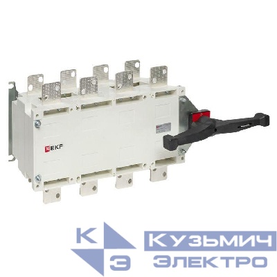 Рубильник-переключатель 4п 1000А с рукояткой управления для прямой установки PowerSwitch EKF pscs-1000-4