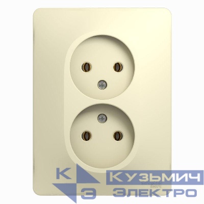 Розетка 2-м СП Glossa 16А IP20 без заземл. беж. SE GSL000220