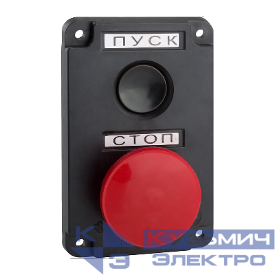 Пост кнопочный ПКЕ-122 2 У2 IP54 красн. гриб КЭАЗ 150741