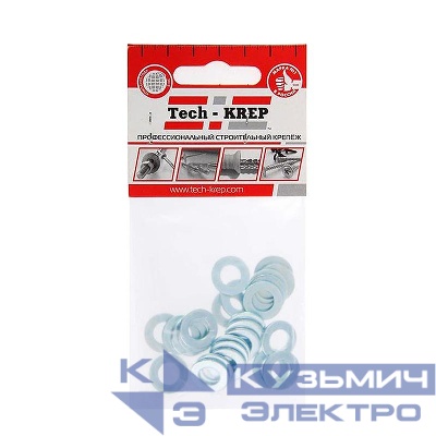 Шайба плоская М8 DIN 125 цинк. (пакет) (уп.25шт) Tech-Krep/Zitar 103045