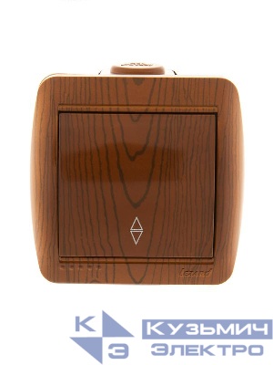 Переключатель проходной 1-кл. ОП Nata 10А IP20 сосна LEZARD 710-0800-105