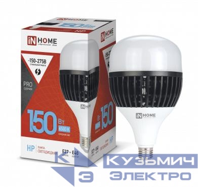 Лампа светодиодная LED-HP-PRO 150Вт грушевидная 6500К холод. бел. E27 14250лм 150-275В с адаптером E40 бел. IN HOME 4690612035703