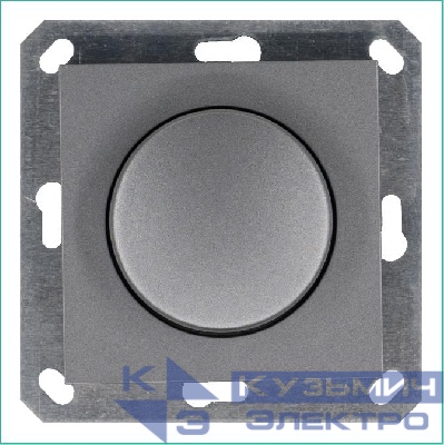 Светорегулятор поворотно-нажимной (диммер) LED 30-400Вт 1gang 2way механизм алюм. Jasmart G4012S