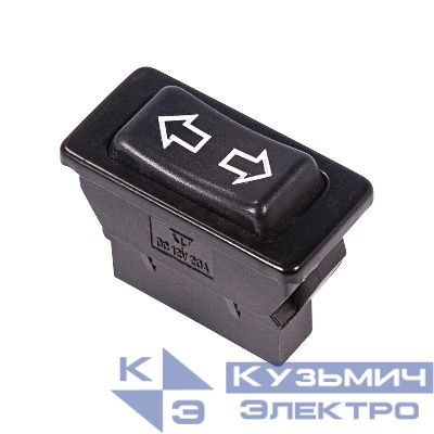 Выключатель клавишный (стеклоподъемника) 12В 20А (5с) (ON)-OFF-(ON) черн. (ASW-01) Rexant 36-4410