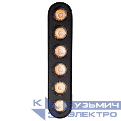 Светильник светодиодный трековый MTR16 1306R 6Вт 4000К spot 36град. BL IP20 низковольтный Pro черн. JazzWay 5056978