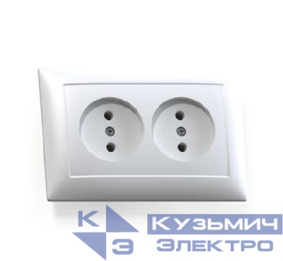 Розетка 2-м СП Селена РС16-371 16А IP20 бел. Кунцево 8115