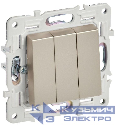 Выключатель 3-кл. SKANDY 10А SK-V11Sh шампань IEK SK-V30-0-10-K37