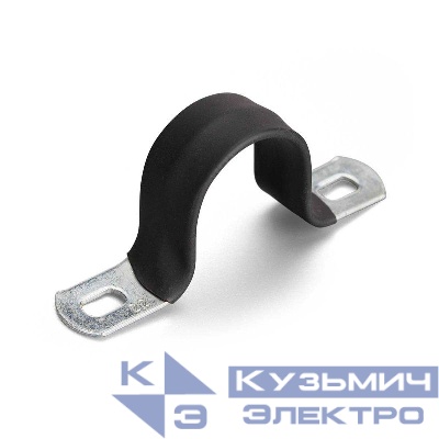 Скоба крепежная двухлапковая СМД-П d31-32мм метал. с полимер. покрытием (уп.50шт) Fortisflex 62985