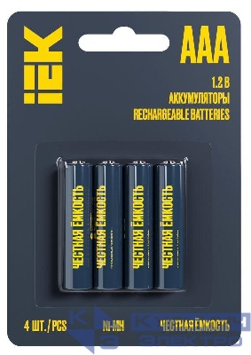 Аккумулятор GREEN Ni-MH AAA 1100мАч (блист.4шт) IEK AAK-NIMH-03-1100-L04
