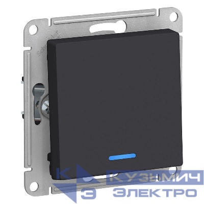 Выключатель 1-кл. СП AtlasDesign 10А IP20 (сх. 1а) 10AX с подсветкой механизм карбон SE ATN001013