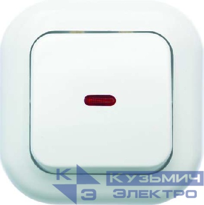 Выключатель 1-кл. СП Валентина 6А IP20 С16-068 с индикацией бел. Кунцево 7645