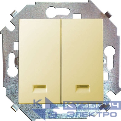 Выключатель 2-кл. СП Simon 15 16А IP20 с подсветкой винтов. зажим механизм сл. кость Simon 1591392-031