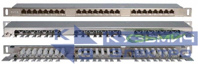Патч-панель PPHD-19-24-8P8C-C6-SH-110D высокой плотн. 19 дюйм 0.5U 24 порта RJ45 кат. 6 Dual IDC экран. Hyperline 46091