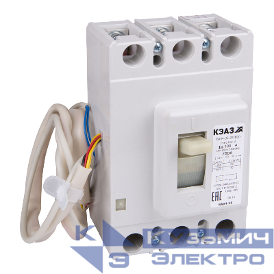Выключатель автоматический 3п 160А 2000Im 20кА ВА04-36-341810 УХЛ3 690В AC НР=110В AC/DC КЭАЗ 107593