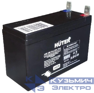 Батарея аккумуляторная АКБ 12В 7А.ч для бензиновых генераторов с электрическим запуском HUTER 64/1/54