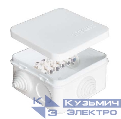 Коробка распределительная ОП 75х75х45мм IP54 10А 6 выходов 6 контактов 3 гермоввода клемм. крышка защелкивающаяся бел. Epplast 220323