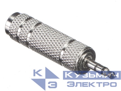 Переходник гнездо 6.3 мм стерео - штекер 3.5 стерео (металл), NETKO Optima