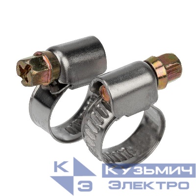 Хомут стальной червячный 8-12 (Россия) Rexant 07-0608