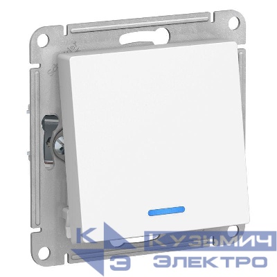 Переключатель проходной 1-кл. СП AtlasDesign 10А IP20 (сх. 6а) 10AX с подсветкой механизм бел. SE ATN000163