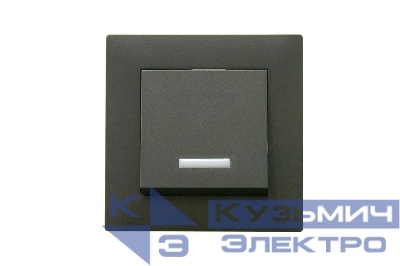 Выключатель 1-клав. с подсветкой Karea RIZZ STAR дым. металлик Makel 88050021