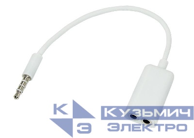 Разветвитель аудио штекер 3.5мм на 2 бел. Rexant 18-1102