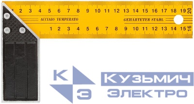 Угольник столярный усиленный 200мм желт. FIT 19420