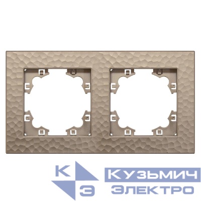 Рамка 2-м Афина фактурная универс. шампань Universal A10044-Br