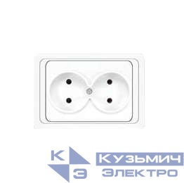 Розетка 2-м СП Валери 16А IP20 без заземл. бел. UNIVersal В0102