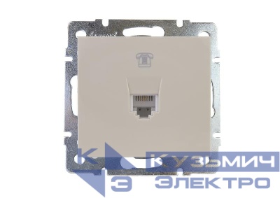 Розетка телефонная Rain RJ11 евро стандарт механизм крем. LEZARD 703-0388-137
