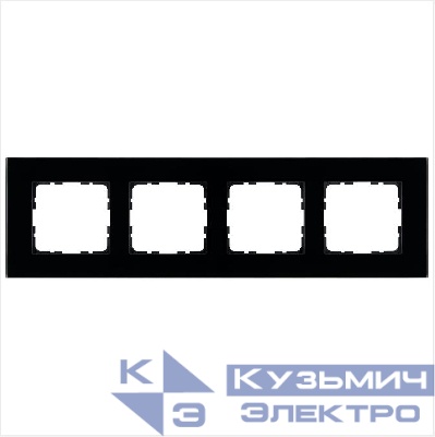 Рамка 4-м G-Glass стекло черн. Black Glass Jasmart G1004GB