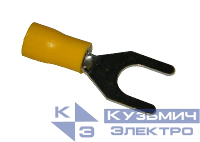 Вилочный кабельный наконечник SVS 5,5-8 (НВИ d=8,4мм) 4-6мм2 , изолированный, желтый, 100шт., NETKO Optima