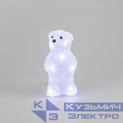 Фигура светодиодная акриловая "Медвежонок" 12х22х13см 10LED бел. 0.5Вт 4.5В IP20 элементы питания 3хAAA (не в компл.) Neon-Night 513-311