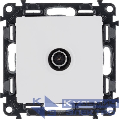 Розетка телевизионная TV 1-м Valena Life 0-2400МГц с топологией "звезда" с лицев. панелью механизм бел. Leg 753451