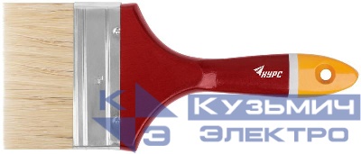 Кисть флейцевая "Мастер" 4дюйм (100мм) натур. щетина деревянная ручка КУРС 00838