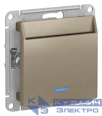 Выключатель карточный 2мод. СП AtlasDesign 10А IP20 без задержки времени механизм шампань SE ATN000567
