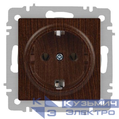 Розетка 1-м СП Accent 6-202-10 16А IP20 250В 2P+E Schuko венге Intro Б0063703