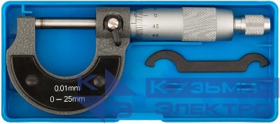 Микрометр наружный 0-25мм/0 01мм FIT 19909