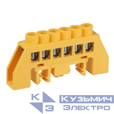 Шина PE земля в комбинированном изоляторе на DIN-рейку ШНИ-8х12-6-Д желт. NO-224-115 Эра Б0062977